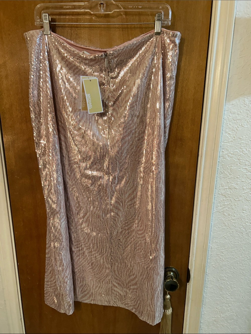 Michael Kors Blush Sequin Strapless Cocktail skirt. NWT. XL